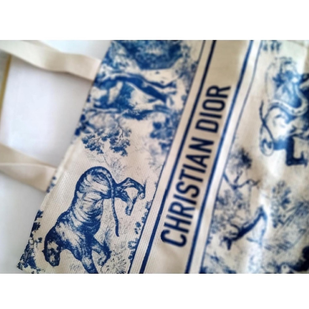 Dior Blue and White Toile Tote Bag